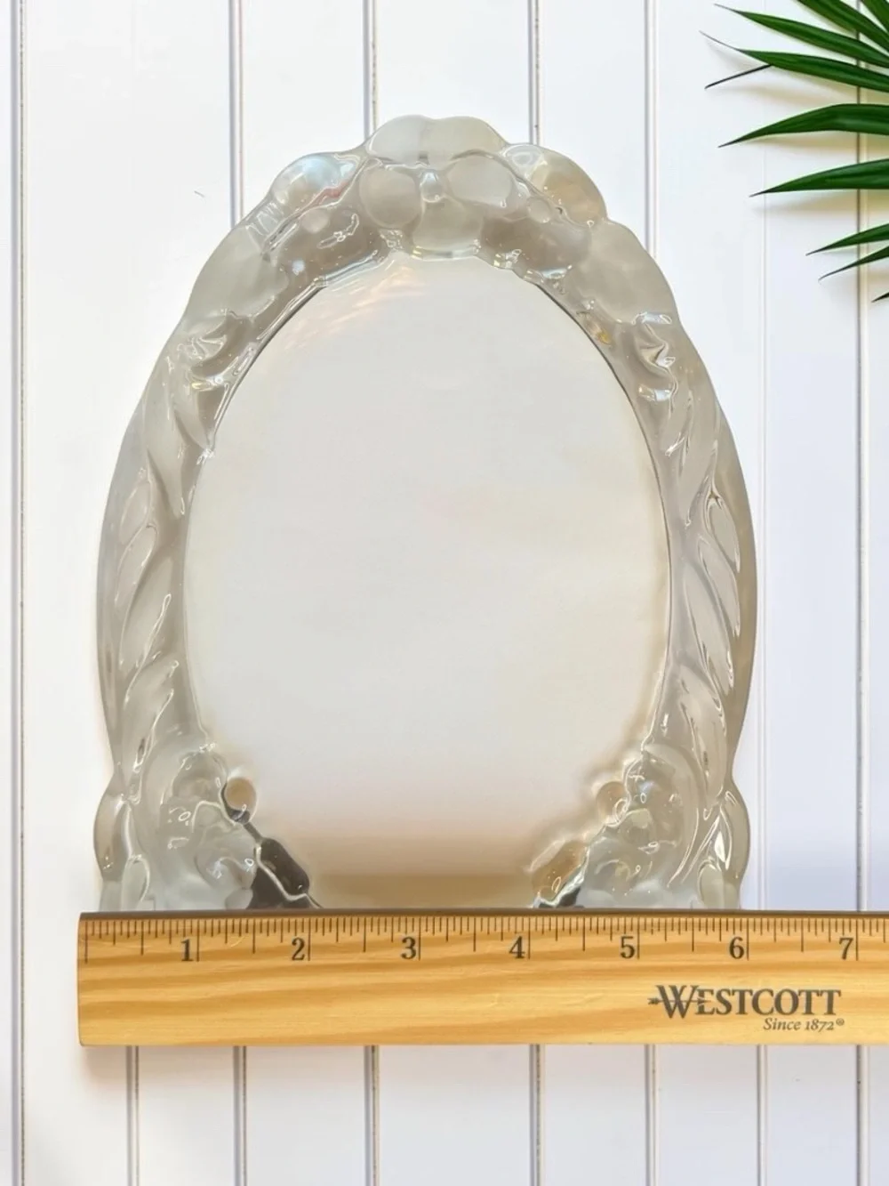 Mikasa Crystal 5x7 Floral Picture Frame Frosted Glass Photo Frame Standing